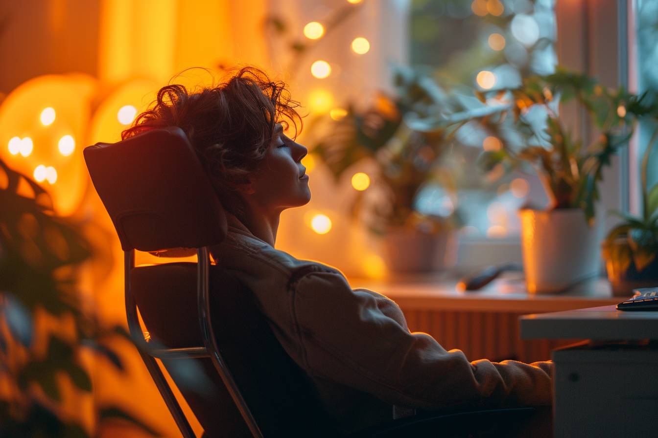 Étirements relaxants après une journée au bureau  
Séance de flexibilité pour soulager la fatigue quotidienne